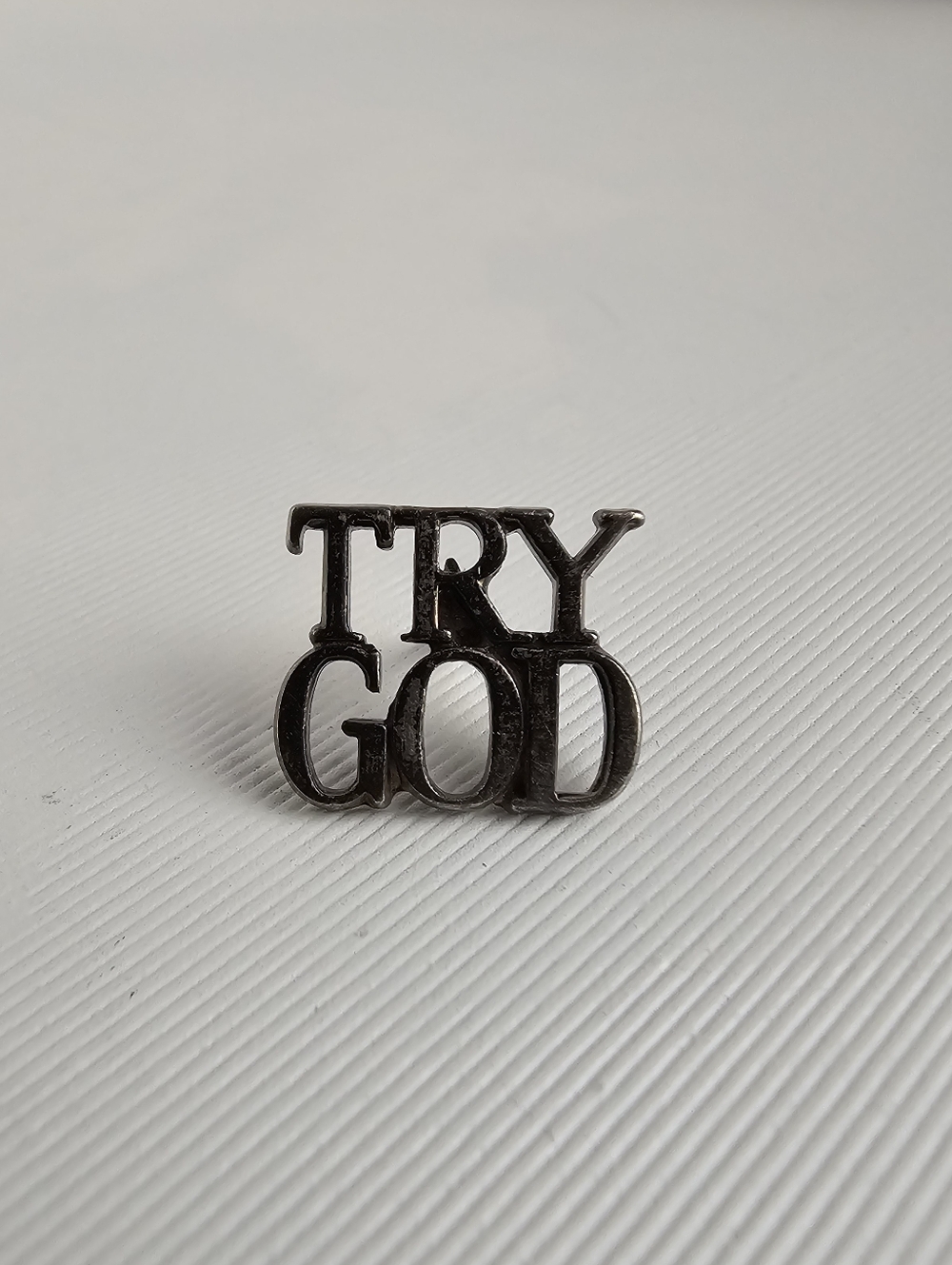 Tiffany And Co TRY GOD Sterling Silver Pin, No Backing